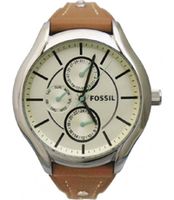 Horlogeband Fossil BQ3090 Onderliggend Leder Bruin 18mm - thumbnail