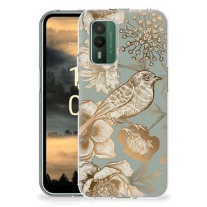 TPU Case voor Nokia XR21 Vintage Bird Flowers