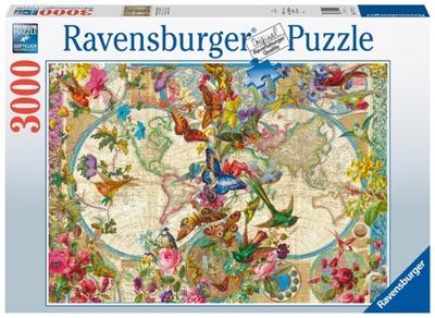 Flora & Fauna Wereldkaart (3000 Stukjes) - Puzzel;Puzzel (4005556171170)
