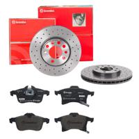 Remmenset, remschijf BREMBO, Remschijftype: Geperforeerd / Geventileerd, Inbouwplaats: Vooras, u.a. für Vauxhall, Opel, Chevrolet