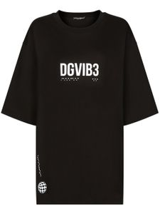 Dolce & Gabbana DGVIB3 t-shirt en coton à logo imprimé - Noir