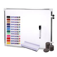 Magnetisch whiteboard/memobord - 50 x 70 cm - 12x gekleurde stiften - 15x magneten - en een wisser - thumbnail