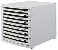 HAN 1510-0-11 ladebox, lichtgrijs, 10 plat