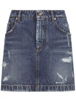 Dolce & Gabbana distressed-finish denim miniskirt - Bleu