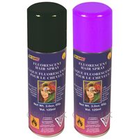 Haarverf/haarspray - 2x - paars/zwart - spuitbus - 125 ml - Carnaval/halloween - thumbnail