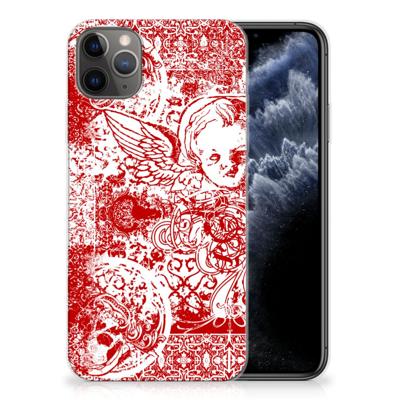 Silicone Back Case Apple iPhone 11 Pro Max Angel Skull Rood Silicone Back Case Apple iPhone 11 Pro Max Angel Skull Rood
