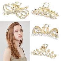 aoprie parel metalen haarspeldjes voor vrouwen 2,5 in klein formaat klauwclip voor meisjes haarspeldjes klauw haaraccessoires voor vrouwen goud Lightinthebox