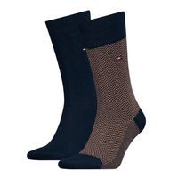 Tommy Hilfiger Sokken Herringbone 2-pack Khaki/Navy-39/42