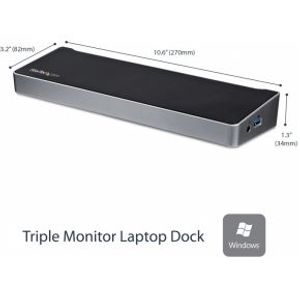 StarTech.com 4k UltraHD Triple video docking station voor laptops USB 3.0 3 video outputs