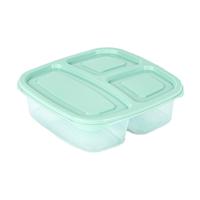 Plasticforte Vershoudbakje - 3-vaks - 1,2L - meal prep - herbruikbaar - mint groen - thumbnail