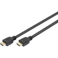 Digitus AK-330124-010-S HDMI-kabel HDMI Aansluitkabel HDMI-A-stekker, HDMI-A-stekker 1.00 m Zwart 8K UHD, Vergulde steekcontacten, Afscherming gevlochten,