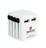 Skross World USB Charger USB-oplader Thuis Uitgangsstroom (max.) 2400 mA Aantal uitgangen: 2 x USB Met adapter voor Verenigd Koninkrijk - thumbnail