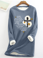 Women's Mercyme I Can Only Imagine Daisy Cross Christian Casual Crew Neck Fleece Sweatshirt