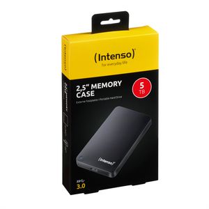 Intenso 2,5" Memory Case externe harde schijf 5 TB 5400 RPM 2.5" USB Type-A 3.2 Gen 1 (3.1 Gen 1) Zwart