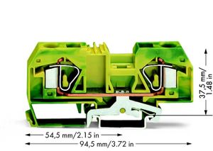 WAGO 283-907 Aardingsklem 12 mm Spanveer Toewijzing: Terre Groen, Geel 20 stuk(s)