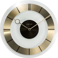 NeXtime NE-2790GO Wandklok Dia. 31 Cm, Glas, Goud, &apos;Retro&apos; - thumbnail