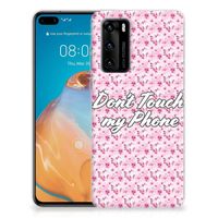 Huawei P40 Silicone-hoesje Flowers Pink DTMP