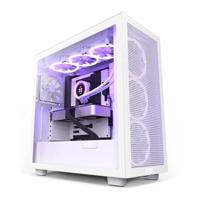 NZXT H7 Flow - ATX Mid Tower PC Gaming Case - Front I/O USB Type-C Poort - Quick-Release gehard glazen zijpaneel - Verticale GPU-montage - Geïntegreerde RGB-verlichting - Wit