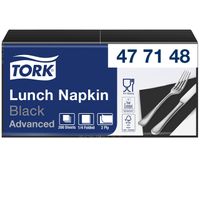 Servetten Tork 2-laags 1/4 gevouwen 200st zwart 477148 - thumbnail