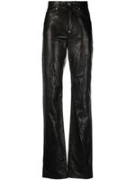 Philipp Plein pantalon droit en peau d'agneau - Noir - thumbnail