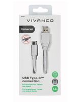 Vivanco USB-kabel USB 2.0 USB-A stekker, USB-C stekker 1.20 m Wit 38756 - thumbnail