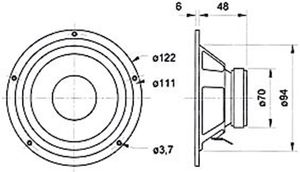 Visaton W 100 S - 4 Ohm 3.4 inch 9.4 cm Midwoofer 30 W 4 Ω