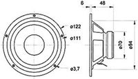 Visaton W 100 S - 8 Ohm 3.4 inch 9.4 cm Midwoofer 30 W 8 Ω - thumbnail