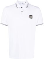 Stone Island Compass-motif stretch-cotton polo shirt - Blanc