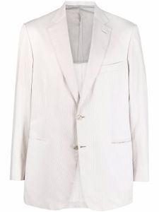 Brioni blazer droit à rayures - Blanc