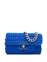 CHANEL Pre-Owned sac porté épaule Classic Flap Crochet (2014) - Bleu