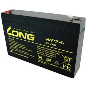 Long WP7-6 Loodaccu 6 V 7 Ah Loodvlies (AGM) (b x h x d) 151 x 100 x 34 mm Kabelschoen 4.8 mm Geringe zelfontlading, Onderhoudsvrij