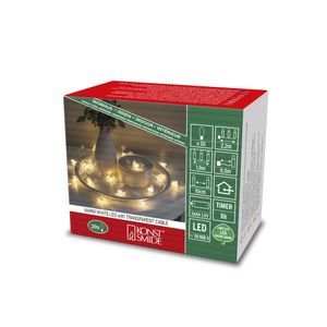 Konstsmide 3292-503 Lichtketting Binnen werkt op batterijen Aantal lampen 20 LED Warmwit Verlichte lengte: 1.9 m Timer