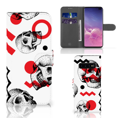 Telefoonhoesje met Naam Samsung Galaxy S10 Plus Skull Red Telefoonhoesje met Naam Samsung Galaxy S10 Plus Skull Red