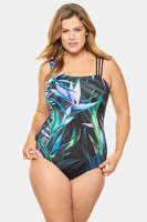 Ulla Popken Badpak, softcups, strelicia motief - Grote Maten