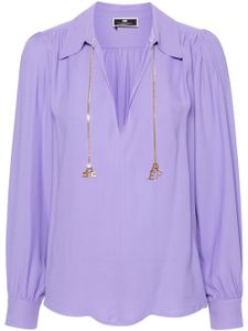 Elisabetta Franchi blouse à logo imprimé - Violet