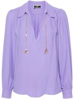 Elisabetta Franchi blouse à logo imprimé - Violet - thumbnail