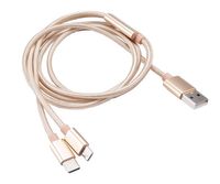 Akasa AK-CBUB42-12GL USB-kabel 1,2 m USB 2.0 USB A USB C/Micro-USB B Goud - thumbnail