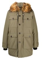 Diesel parka à capuche bordée de fourrure artificielle - Vert