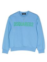 DSQUARED2 KIDS sweat en coton à logo imprimé - Bleu - thumbnail