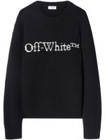 Off-White pull en laine à logo intarsia - Noir