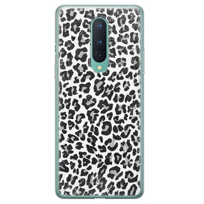 OnePlus 8 siliconen telefoonhoesje - Luipaard grijs