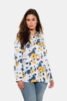 Ulla Popken Blouse, bloemendessin, knopenlijst, lange mouwen - Grote Maten