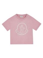 Moncler Enfant t-shirt en coton à logo imprimé - Rose - thumbnail