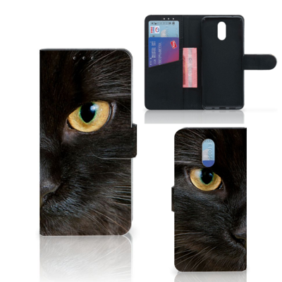 Nokia 2.3 Telefoonhoesje met Pasjes Zwarte Kat Nokia 2.3 Telefoonhoesje met Pasjes Zwarte Kat