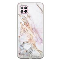 Huawei P40 Lite siliconen telefoonhoesje - Parelmoer marmer
