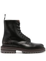 Common Projects lace-up leather combat boots - Noir