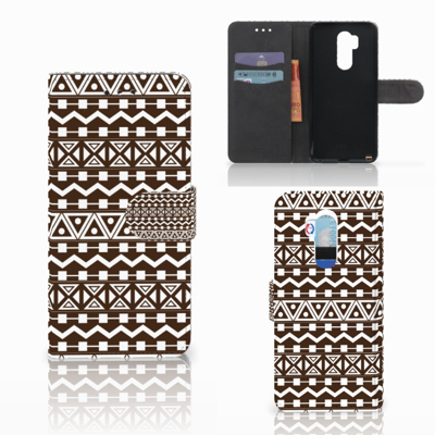 LG G7 Thinq Telefoon Hoesje Aztec Brown