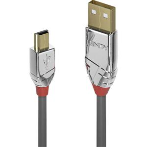 LINDY USB-kabel USB 2.0 USB-A stekker, USB-mini-B stekker 2.00 m Grijs 36632