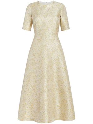 Markarian Mae midi-jurk met bloemenbrokaat - Beige