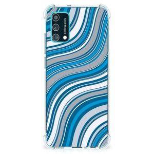 Samsung Galaxy M02s | A02s Doorzichtige Silicone Hoesje Waves Blue